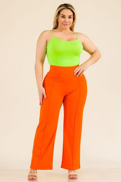 PLUS elastic high waisted stretch pants - RK Collections Boutique
