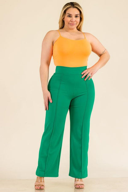 PLUS elastic high waisted stretch pants - RK Collections Boutique
