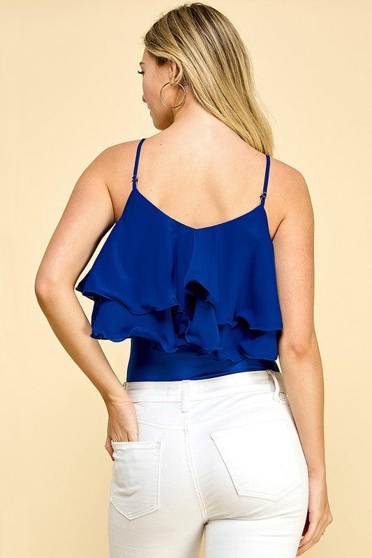 sleeveless ruffle bodysuit - RK Collections Boutique