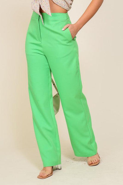 High waisted wide leg slacks - RK Collections Boutique