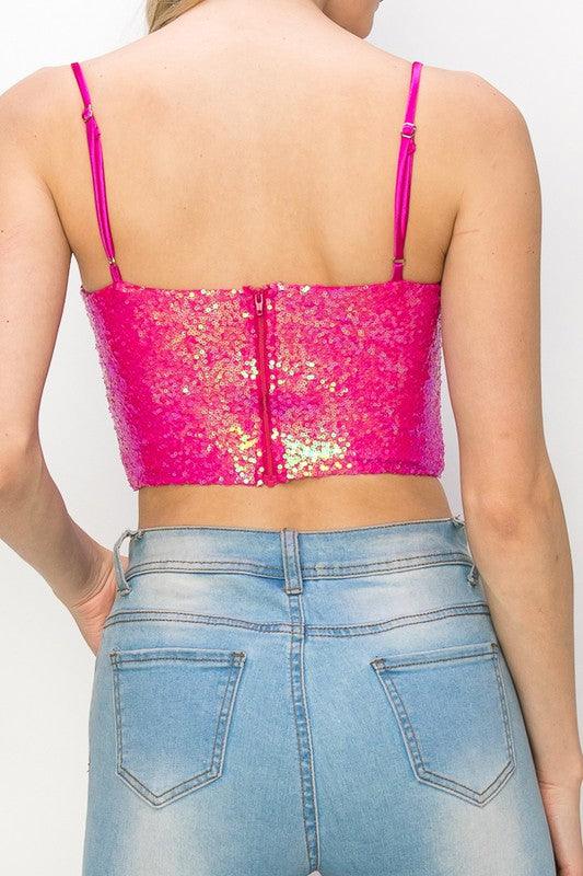 sequin bustier crop tank - RK Collections Boutique