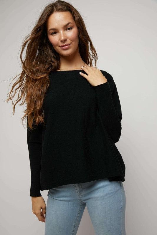 fitted sleeve box sweater