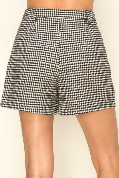 houndstooth high waist shorts - RK Collections Boutique