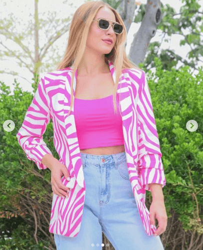 pink zebra blazer - RK Collections Boutique