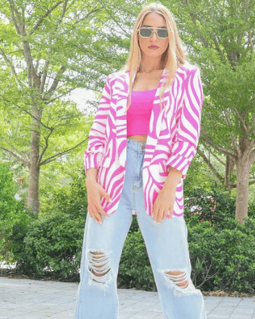 pink zebra blazer - RK Collections Boutique
