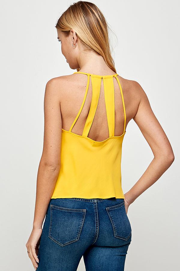 Cowl neck top w/ back detail