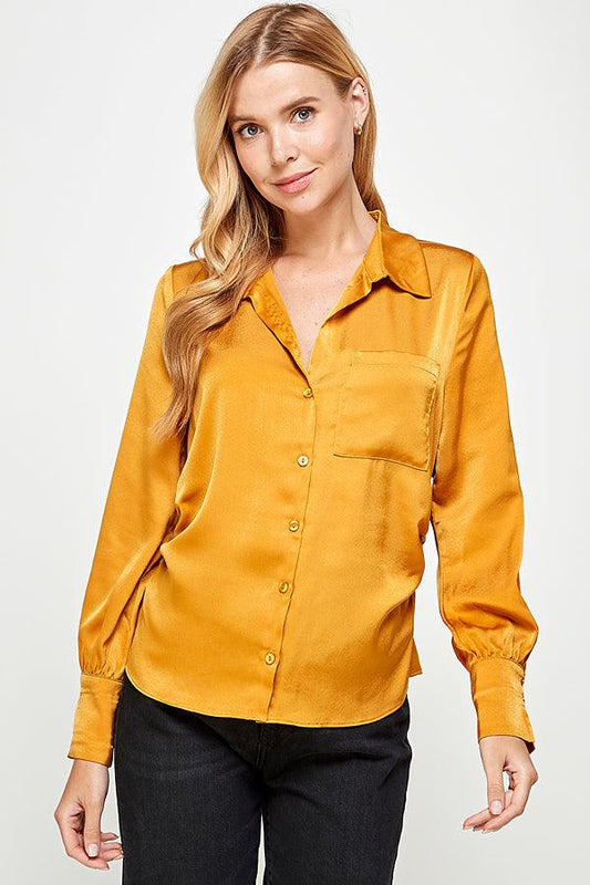 side ruched waist long sleeve top - alomfejto