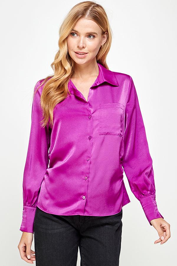 side ruched waist long sleeve top - RK Collections Boutique