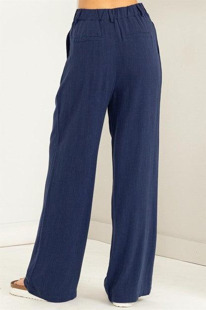 high waist wide leg linen pant - RK Collections Boutique