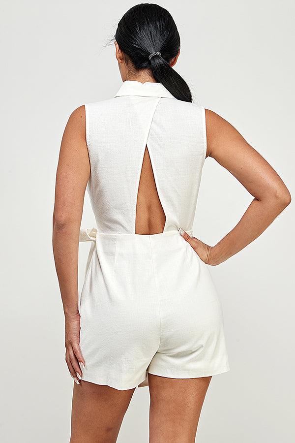 sleeveless blazer romper - RK Collections Boutique