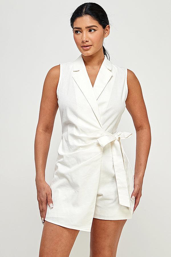 sleeveless blazer romper - RK Collections Boutique