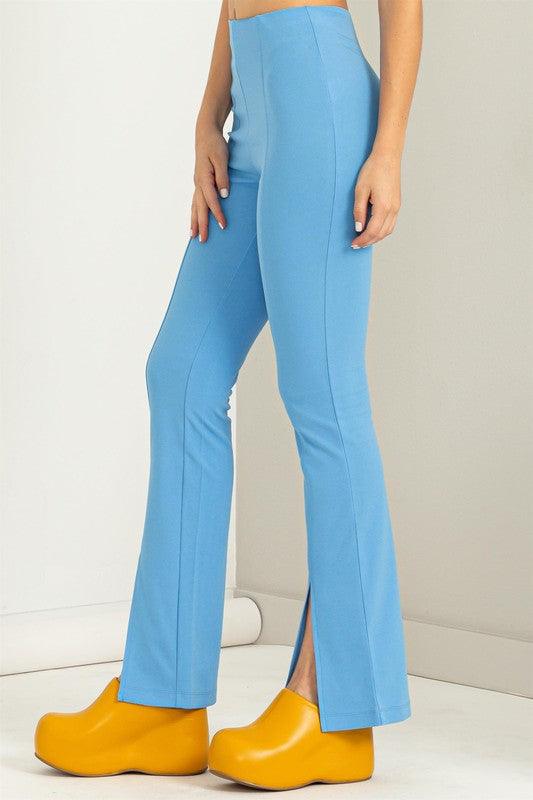 split leg high waist stretch pants - RK Collections Boutique