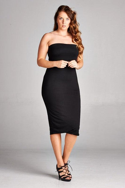 PLUS knit tube dress with lining - RK Collections Boutique