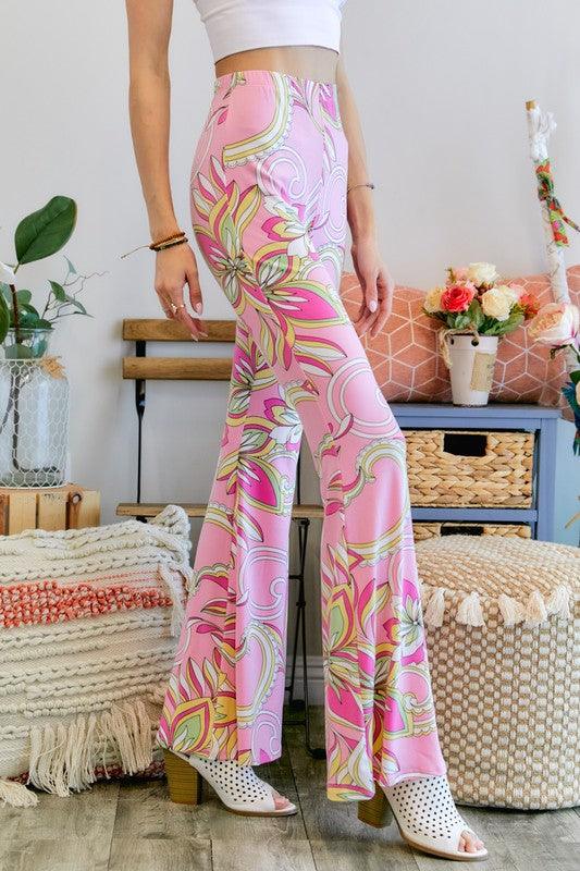 floral pull on bell bottoms - RK Collections Boutique