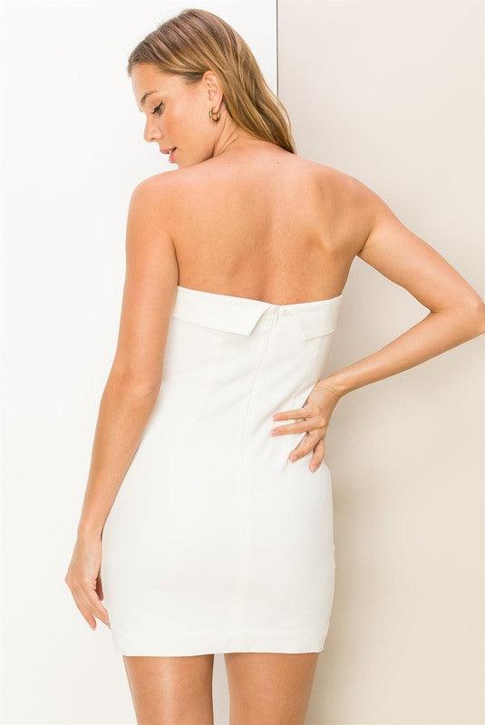 strapless knee split dress - RK Collections Boutique