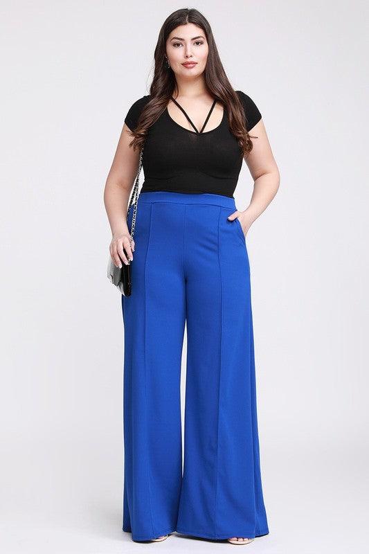 PLUS Crepe flare pants with pockets - tarpiniangroup