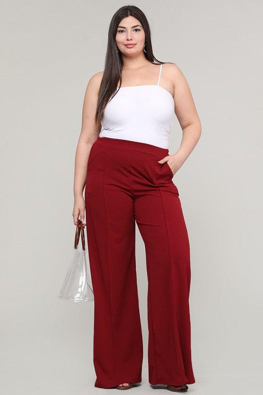 PLUS Crepe flare pants with pockets - RK Collections Boutique