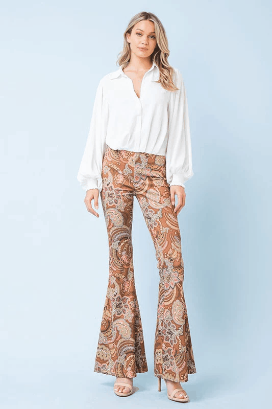paisley print flare pants - tarpiniangroup
