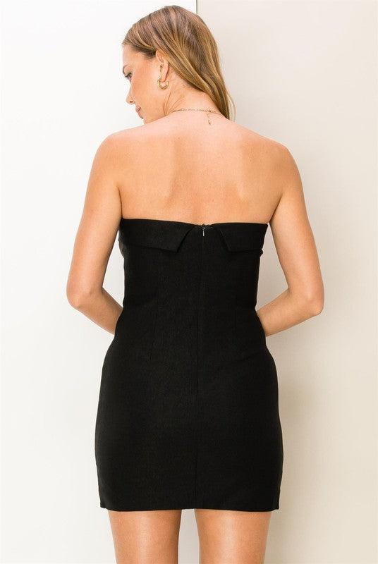 strapless knee split dress - RK Collections Boutique