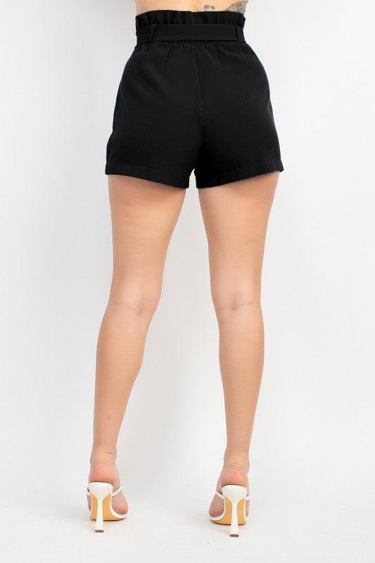 Belted Paperbag Shorts - RK Collections Boutique