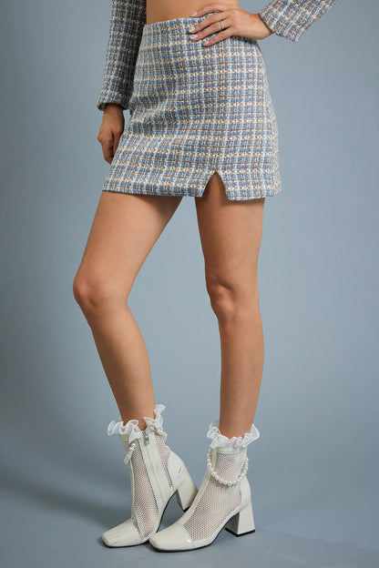 plaid tweed mini skirt - alomfejto