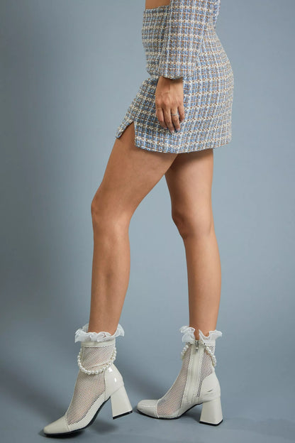 plaid tweed mini skirt - alomfejto