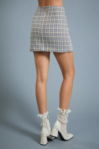 plaid tweed mini skirt - RK Collections Boutique