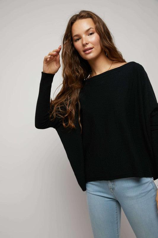 fitted sleeve box sweater