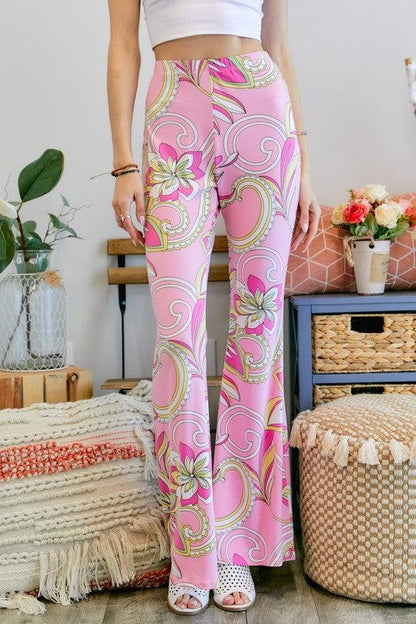 floral pull on bell bottoms - alomfejto