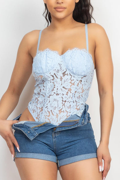 sleeveless sweetheart lace bodysuit - RK Collections Boutique