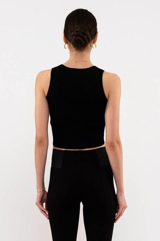 sleeveless ribbed snap button crop top - RK Collections Boutique