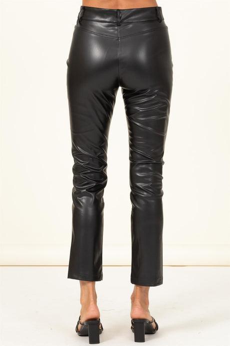 faux leather skinny pants