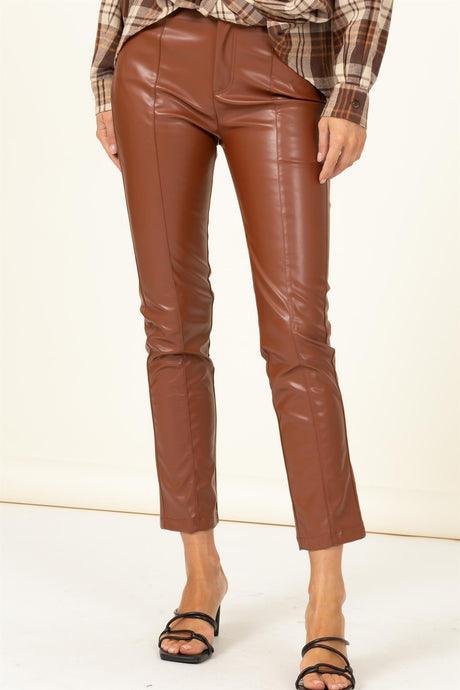 faux leather skinny pants