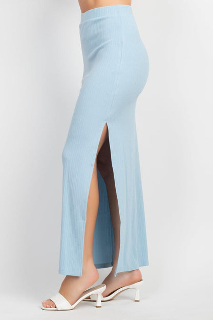 knitted side slit maxi skirt - RK Collections Boutique
