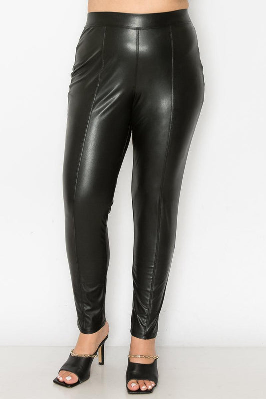 PLUS high waisted faux leather leggings - tarpiniangroup