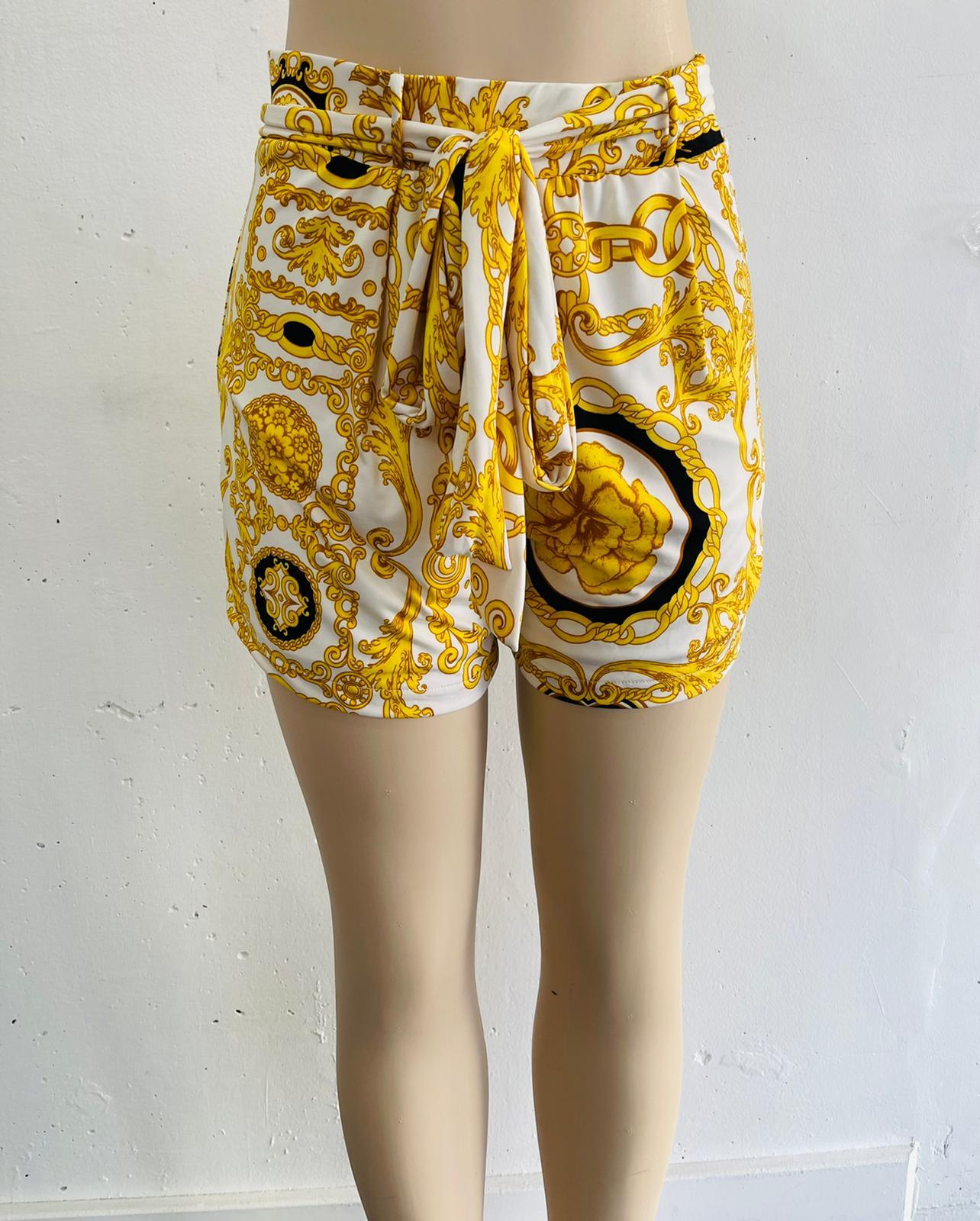 slinky print high waist shorts - RK Collections Boutique