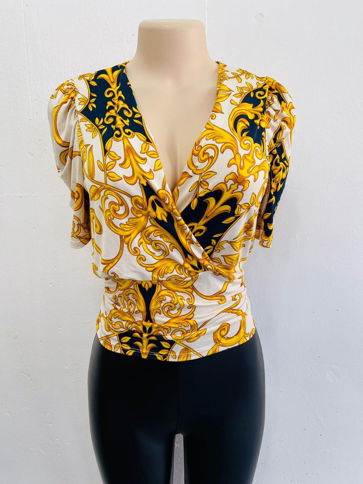 baroque print top - RK Collections Boutique