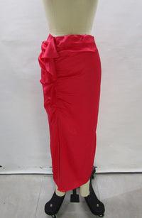 Knee length side ruffle skirt - alomfejto