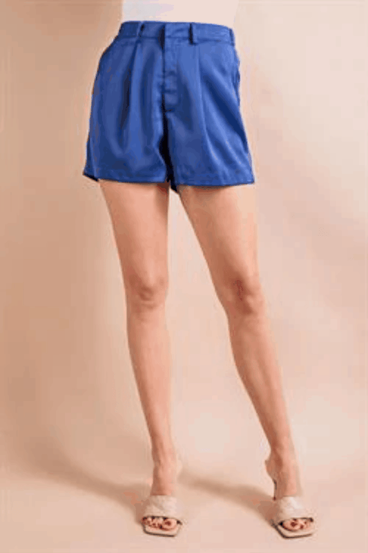 High Waist Pleated Shorts - tarpiniangroup