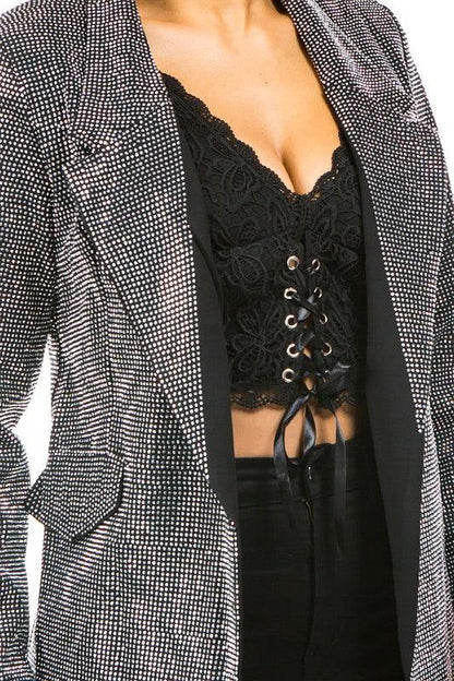 all over crystal studded blazer - RK Collections Boutique