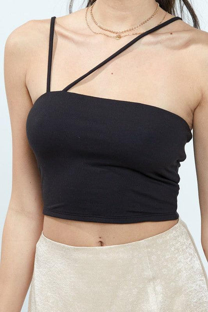 asymmetric strap crop top-Tops-Sleeveless-Blue Blush-RK Collections Boutique