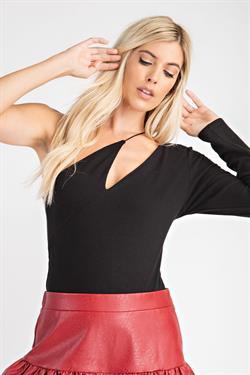 Asymmetrical One-Shoulder Bodysuit-Tops-Bodysuit-Glam-RK Collections Boutique