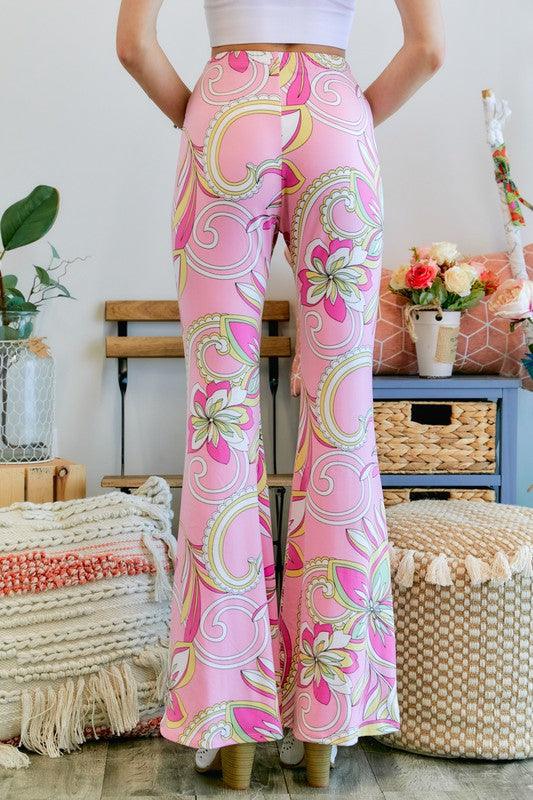 floral pull on bell bottoms - alomfejto