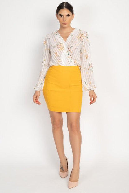Banded Bodycon Mini Skirt-Skirts-Haute Monde-tarpiniangroup