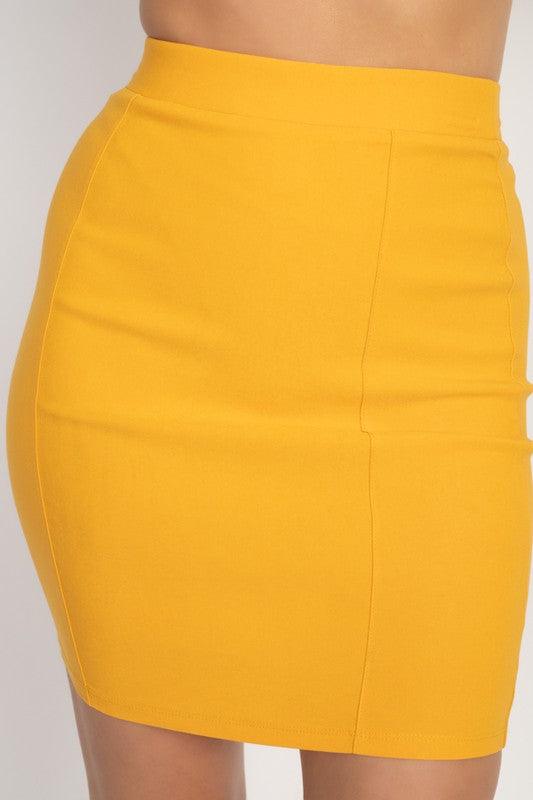 Banded Bodycon Mini Skirt-Skirts-Haute Monde-tarpiniangroup