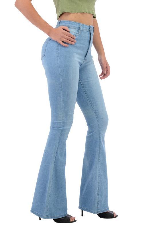 High waist stretch bell bottom jeans BC003-Jeans-Lover Brand-RK Collections Boutique