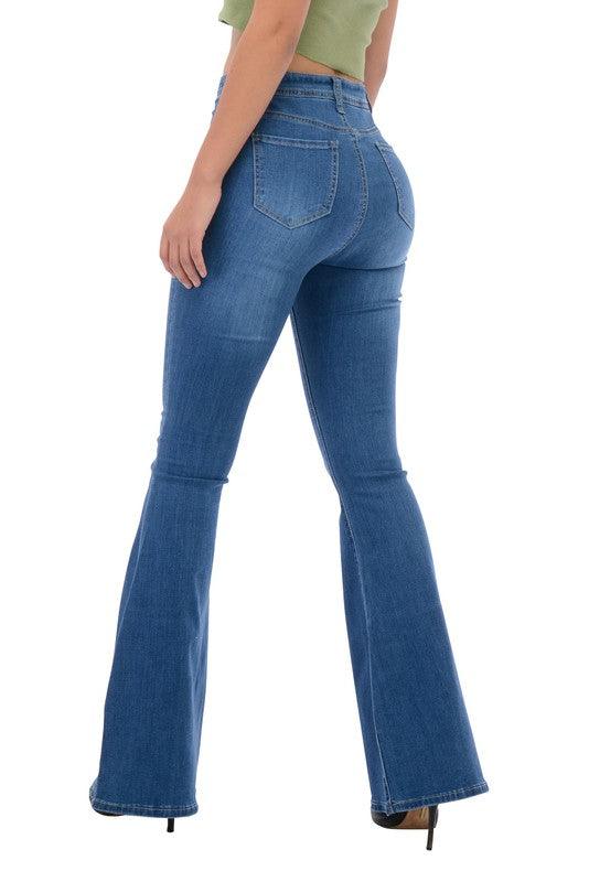 High Waist stretch bell bottom jeans BC004-Jeans-Lover Brand-RK Collections Boutique