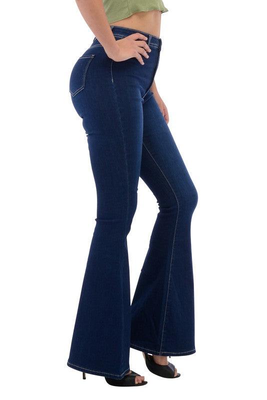 High waist stretch bell bottom jeans BC005-Jeans-Lover Brand-RK Collections Boutique