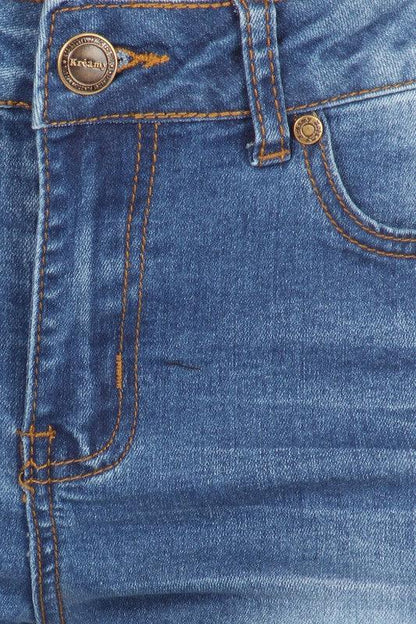 Bell Bottom Jeans with fray hem-Jeans-Kreamy MYC-alomfejto