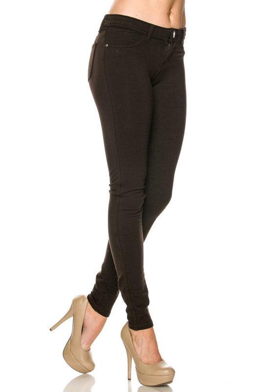 Brazilian cut mid-rise stretch skinny pants (MORE COLORS)-Jeans-JW Signature-Brown-2121-5-RK Collections Boutique